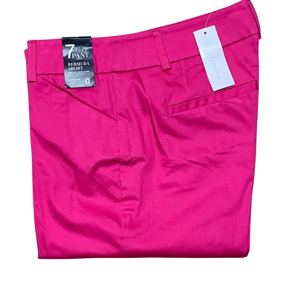 7th Avenue Pants Pink Bermuda Shorts Women Size 0‎ Stretch Sz 0 NWT - Picture 7 of 7